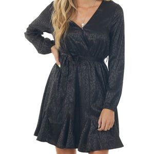 Black leopard dress